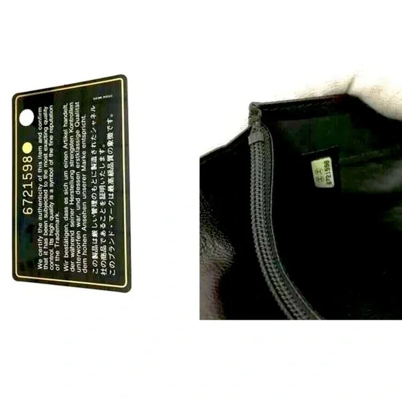 ❌SOLD❌Authentic CHANEL CC Logo Black Leather X Gold Long Wallet W/ Serial Card - Picture 8 of 8